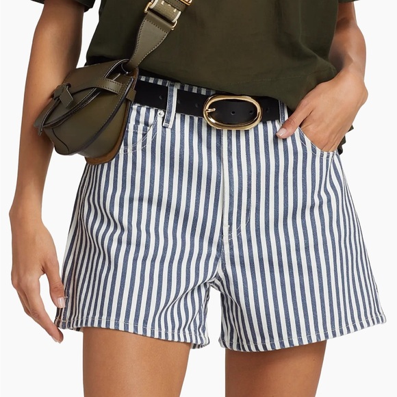 NWT Frame Vintage Relaxed Denim Striped Short Sz 25